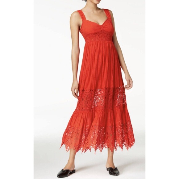 Free People Dresses & Skirts - Free People Dress Women's 6 Rhapsody Crochet Lace Boho Fairy Western Maxi Dress